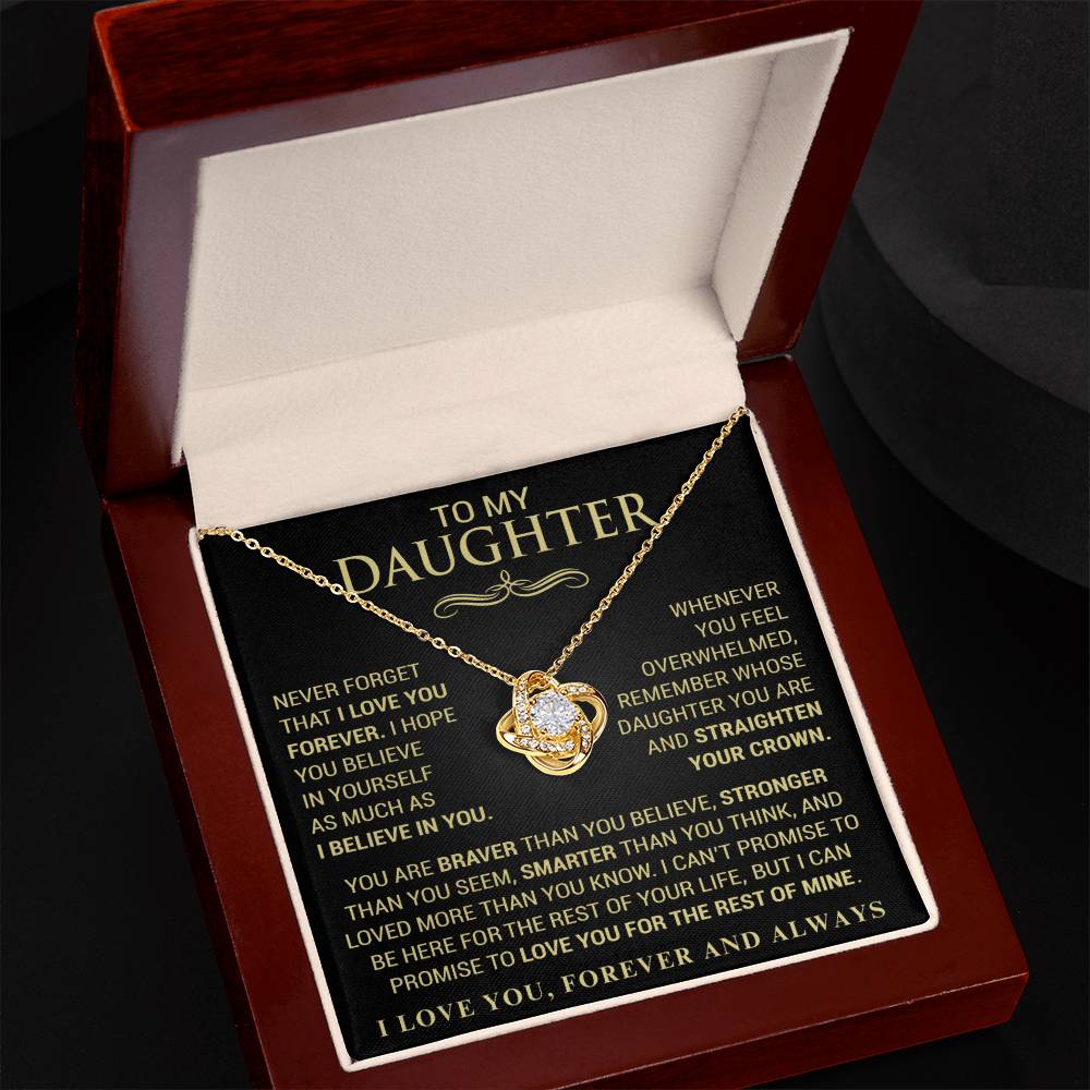 Beautiful Gift for Daughter "Never Forget That I Love You" Necklace