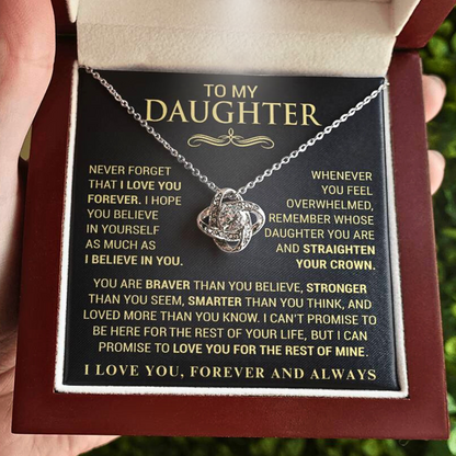 Beautiful Gift for Daughter "Never Forget That I Love You" Necklace