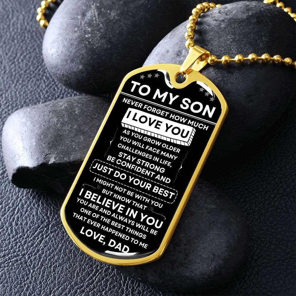 To My Son | Never Forget | Dog Tag-Military Necklace