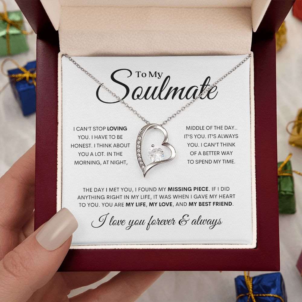 To My Soulmate | I Can't Stop Loving You | Forever Love Necklace