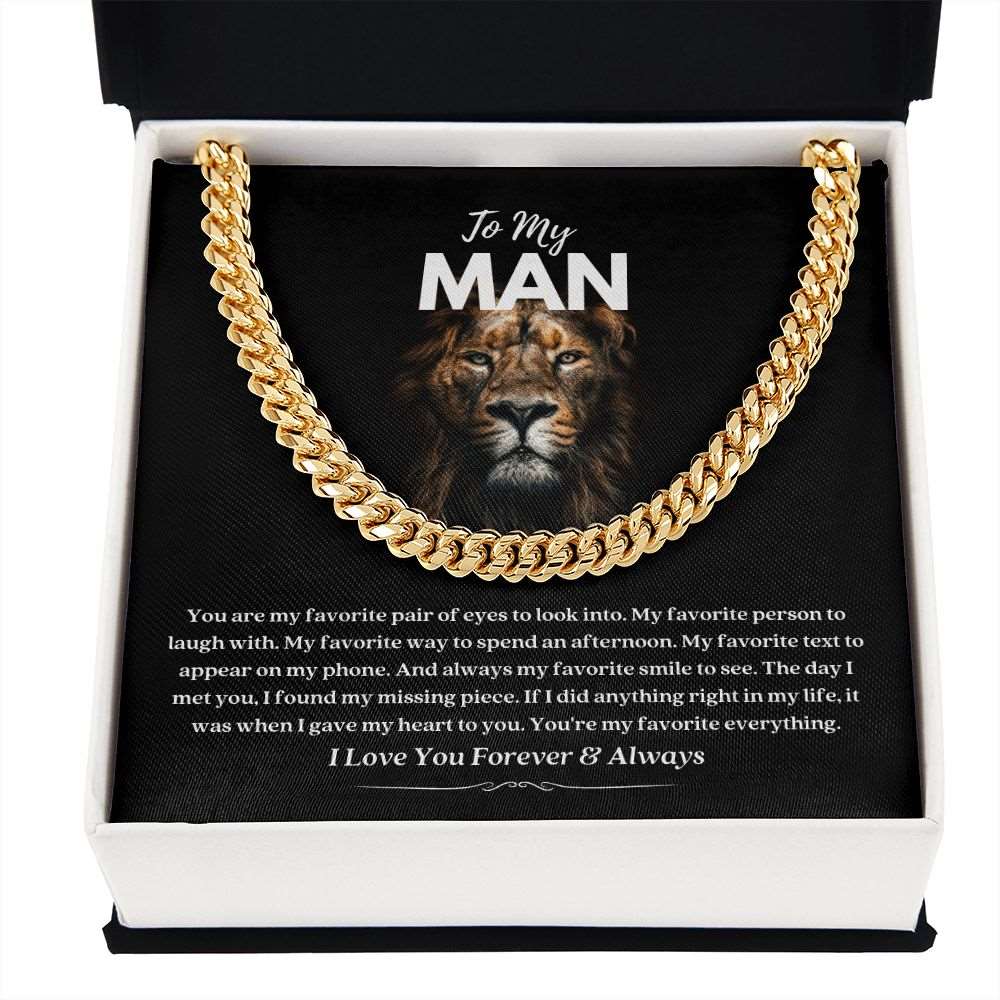 To My Man | You Are My Favorite | Cuban Link Chain