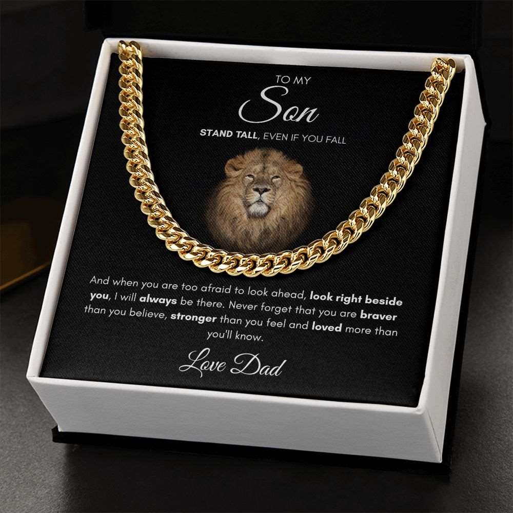 To My Son | Stand Tall and I Am Always There | Cuban Link Chain