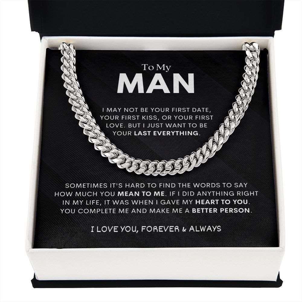 To My Man, You Complete Me | Cuban Link Chain