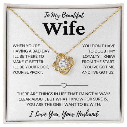 To My Beautiful Wife | Loyalty | Love Knot Necklace