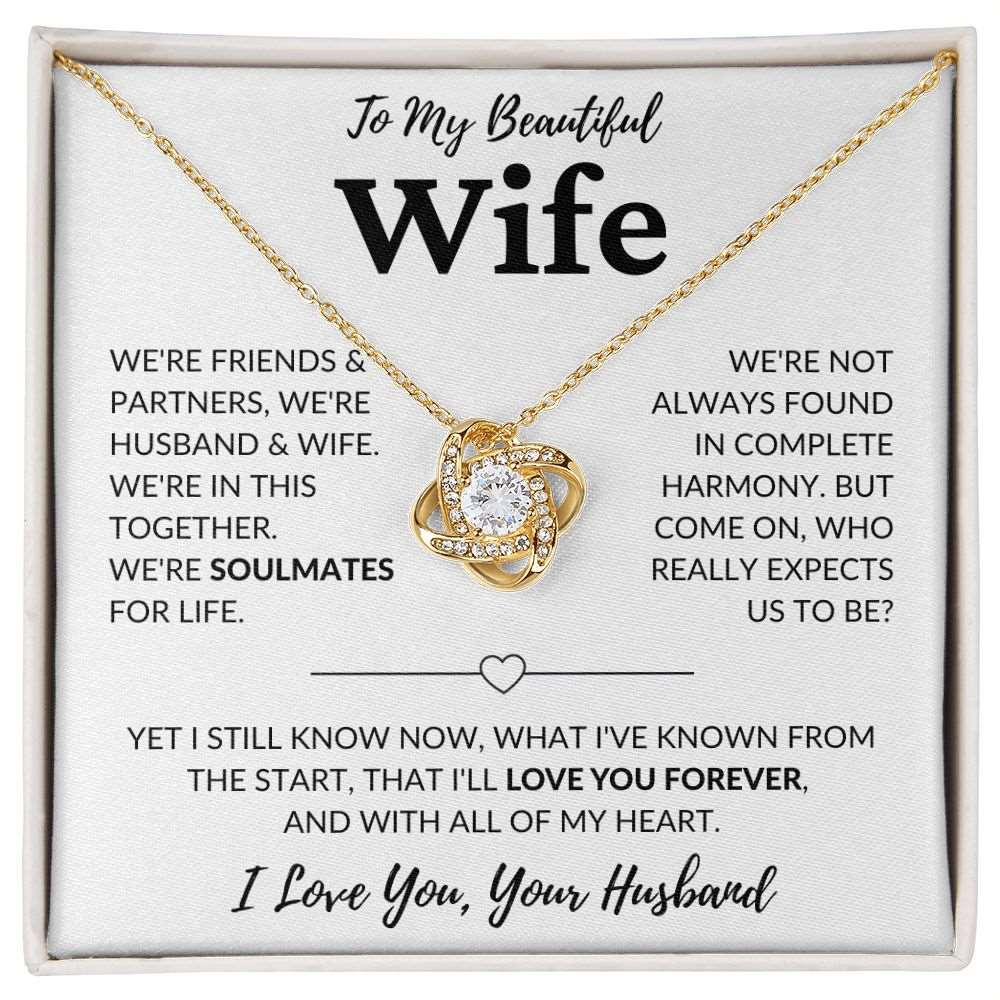 To My Beautiful Wife | Soulmates for Life | Love Knot Necklace