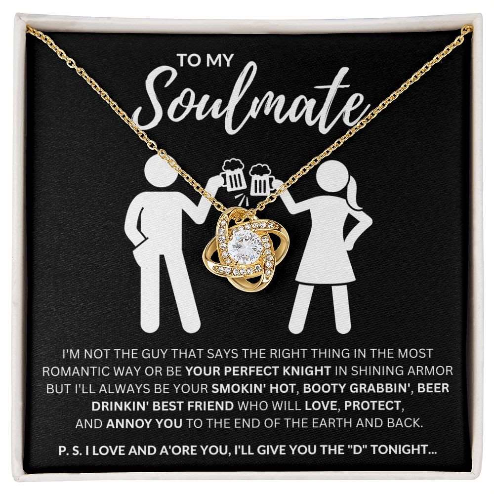 To My Soulmate | Your Perfect Knight | Love Knot Necklace