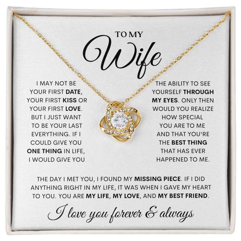 To My Wife | You Are My Best Friend | Love Knot Necklace