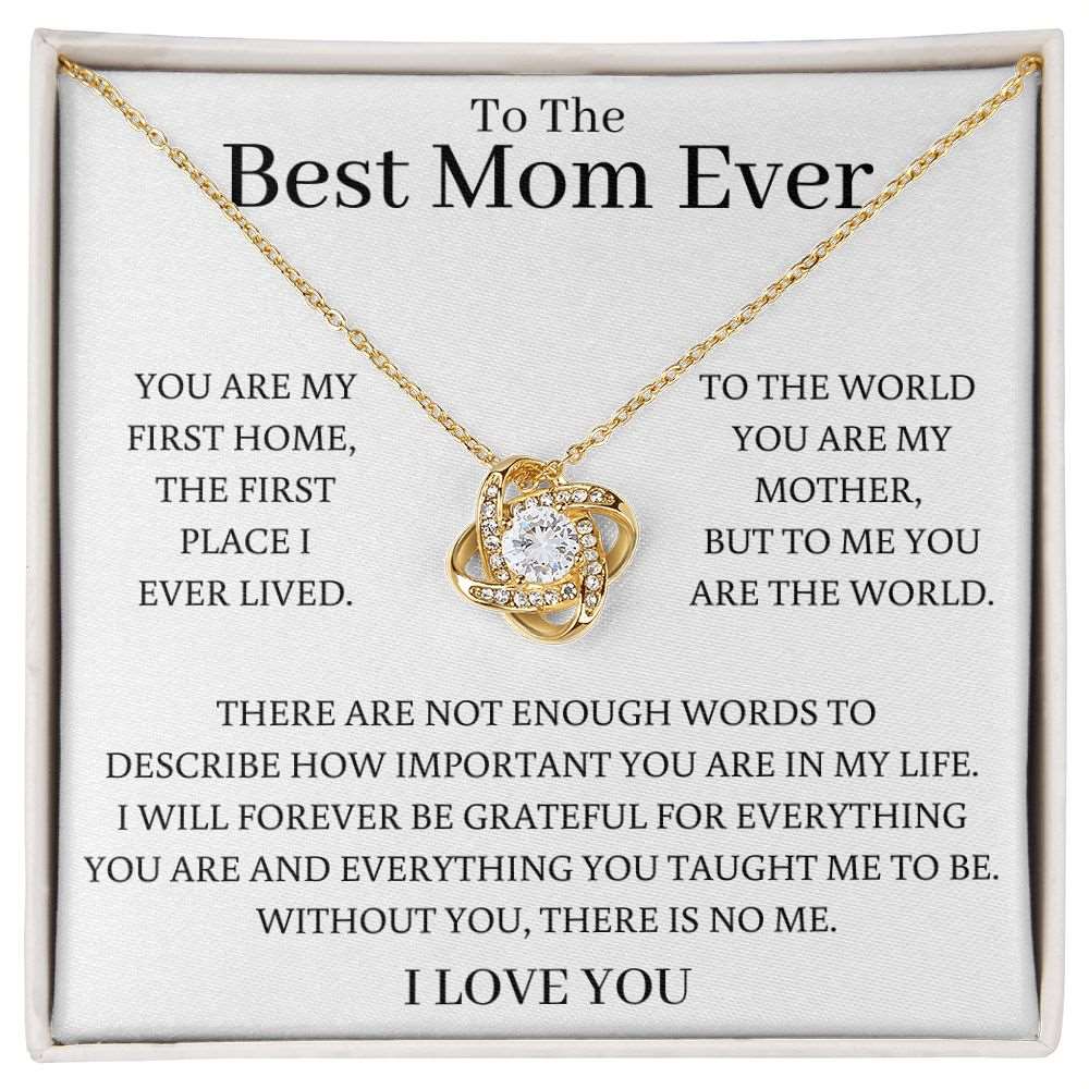 Forever Grateful Mom, Love Knot Necklace