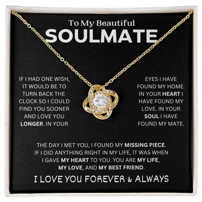 To My Beautiful Soulmate, I Found My Missing Piece | Eternal Love Necklace