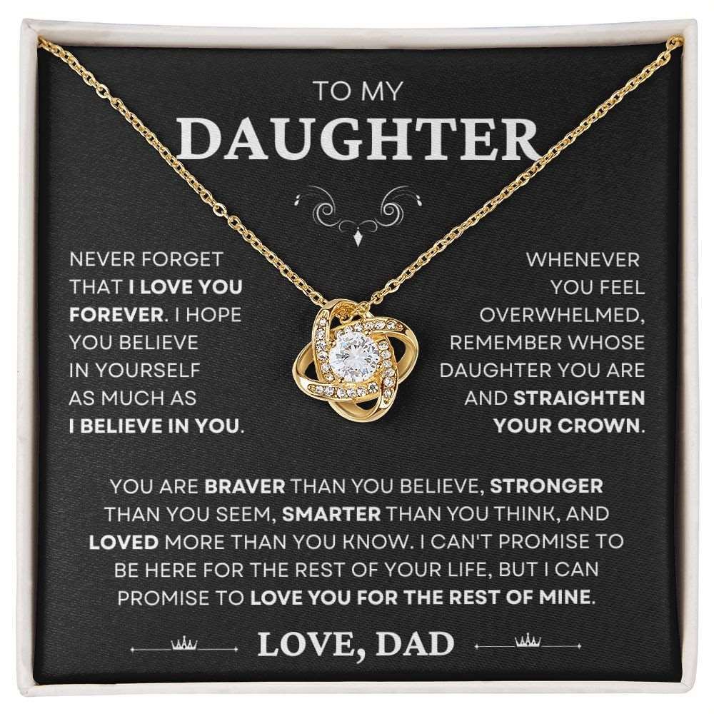 To My Daughter | Never Forget I Love You | Love Knot Necklace