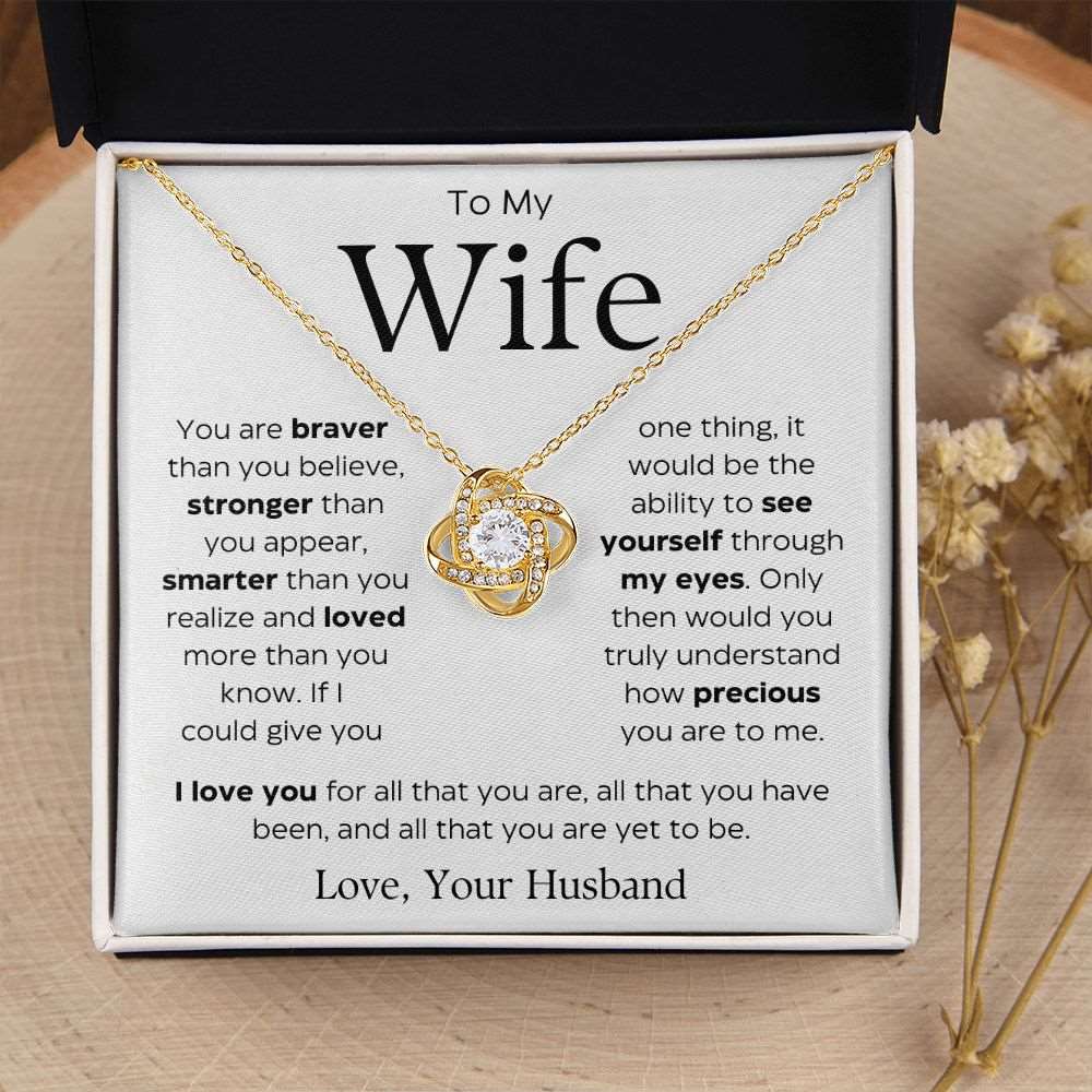 To My Wife | I Love You For All Of You | Love Knot Necklace