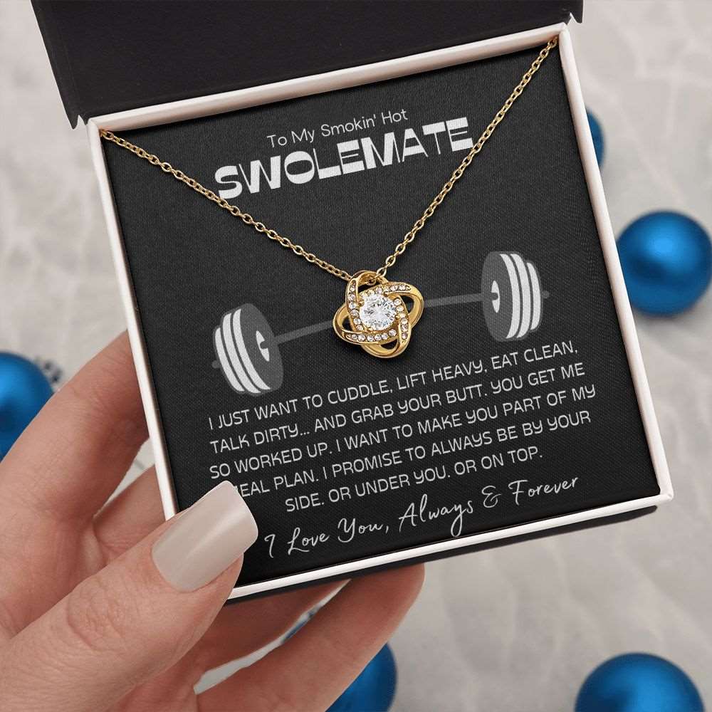 To My Swolemate | Gift For Her | Gym Partner | Gag Gift | Love Knot Necklace