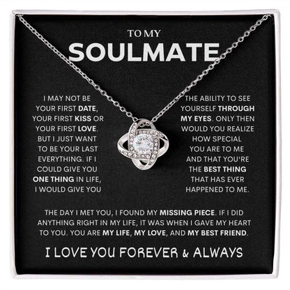 To My Soulmate | You Are My Missing Piece | Love Knot Necklace