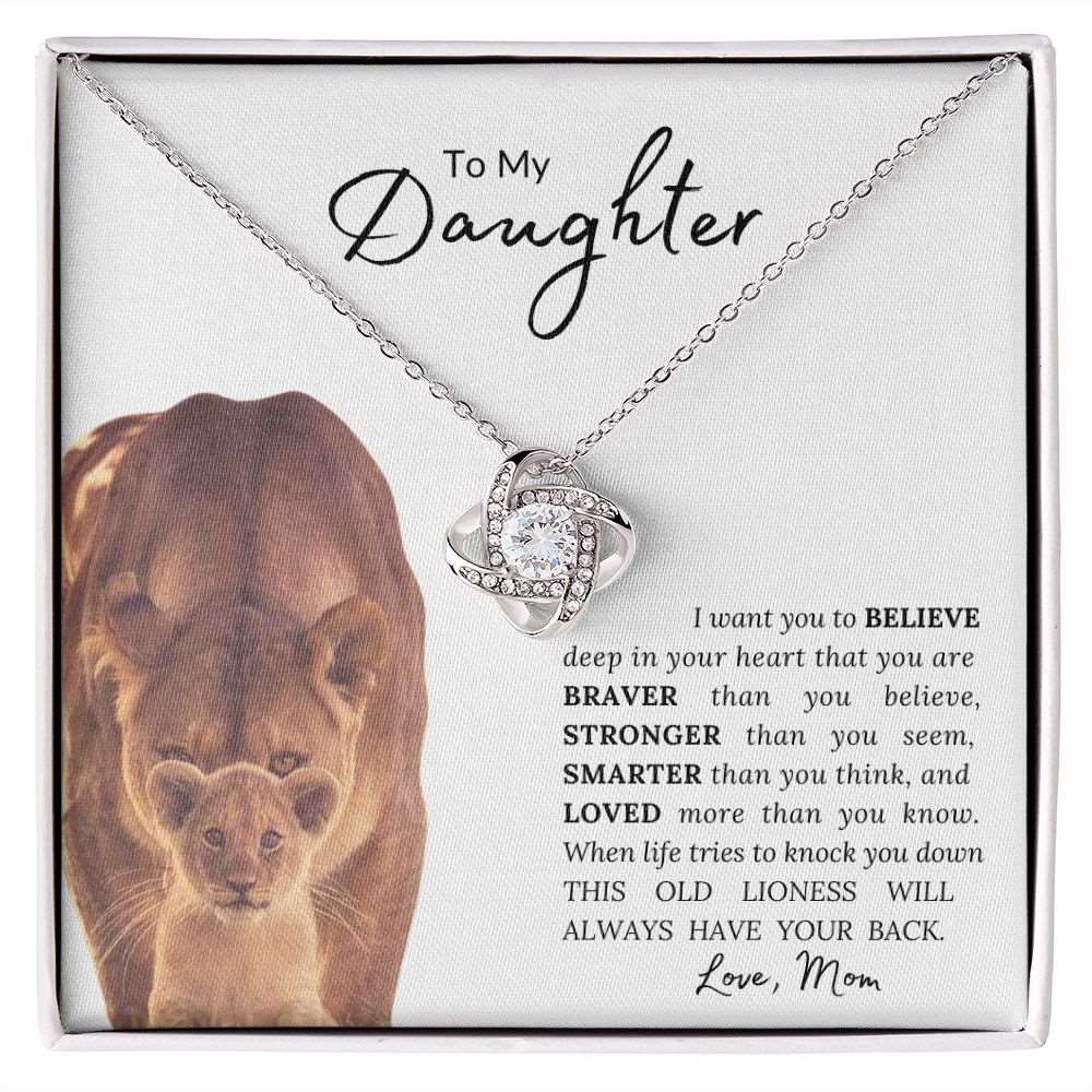 To My Daughter | This Old Lioness | Love Knot Necklace