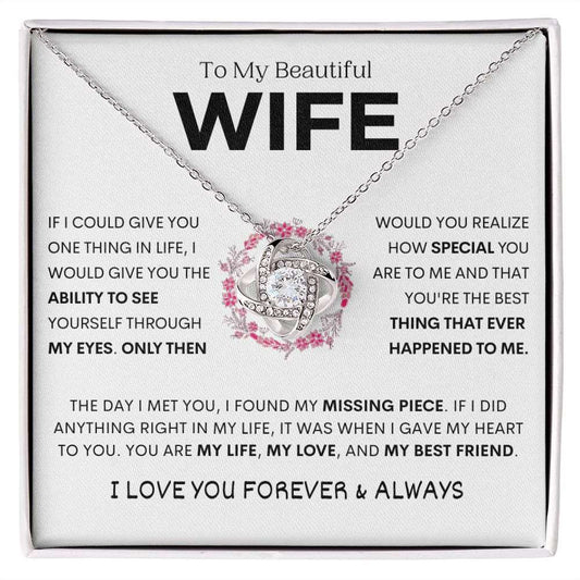 To My Beautiful Wife | Only Then | Love Knot Necklace