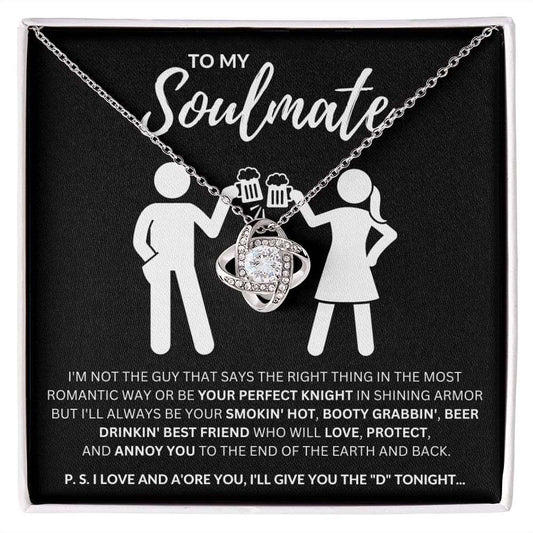 To My Soulmate | Your Perfect Knight | Love Knot Necklace