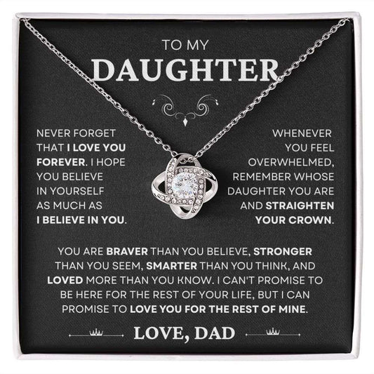 To My Daughter | Never Forget I Love You | Love Knot Necklace