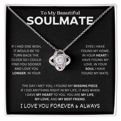 To My Beautiful Soulmate, I Found My Missing Piece | Eternal Love Necklace