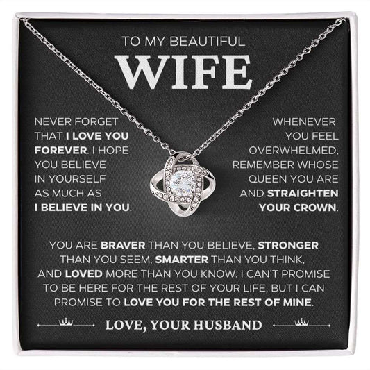 To My Beautiful Wife | Love Knot Necklace