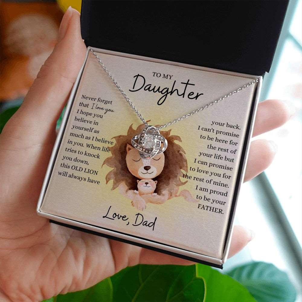 To My Daughter Necklace | I Am Proud Necklace | Necklace for Daughter | Gift for Daughter | Birthday Gift | Wedding Gift | Love Knot Necklace