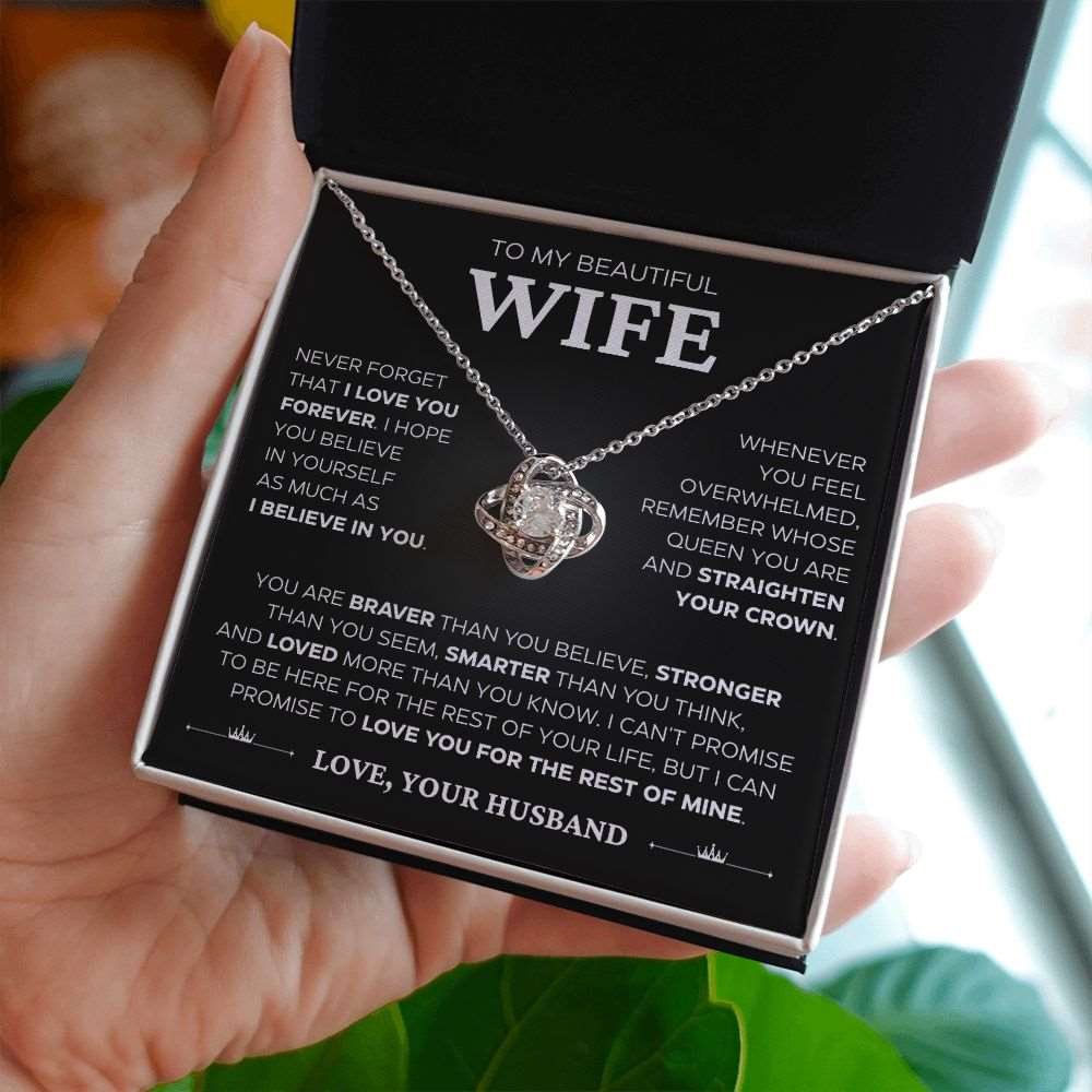 To My Beautiful Wife | Love Knot Necklace