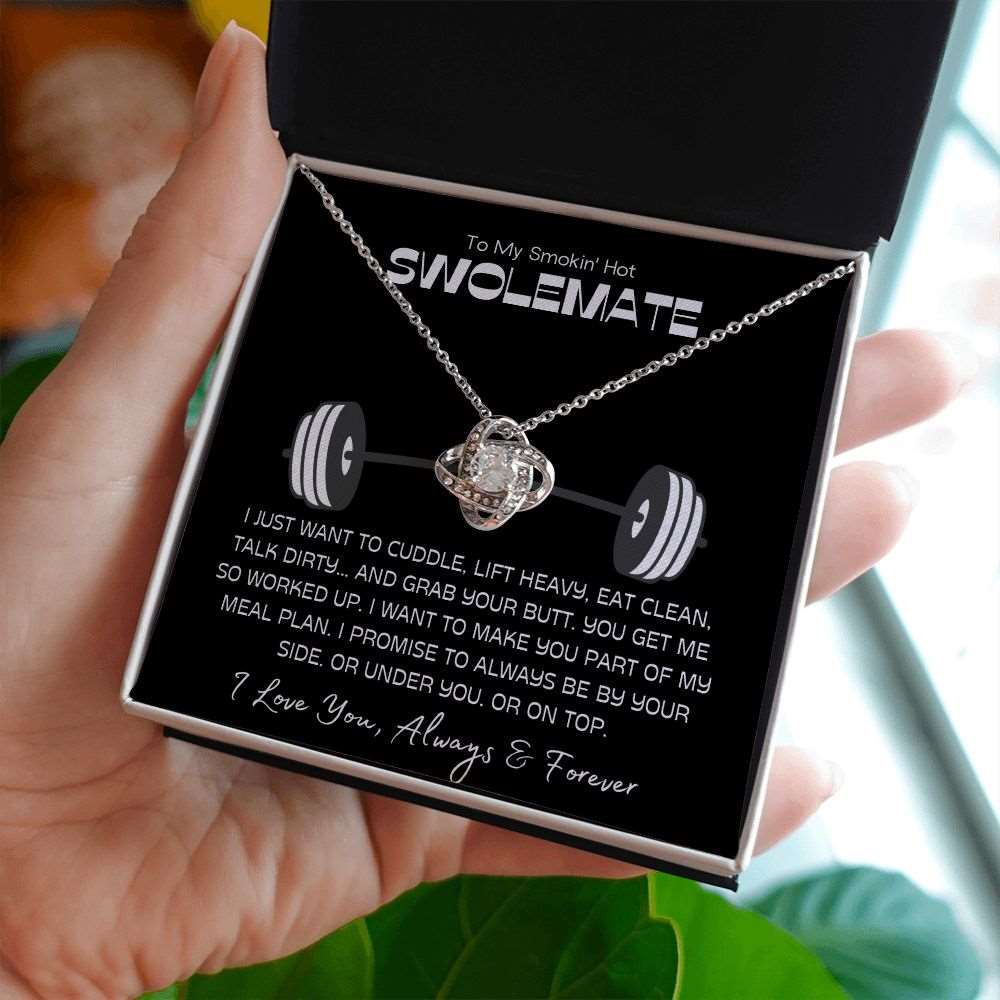 To My Swolemate | Gift For Her | Gym Partner | Gag Gift | Love Knot Necklace