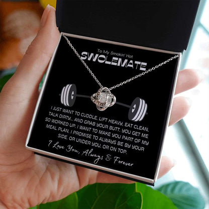 To My Swolemate | Gift For Her | Gym Partner | Gag Gift | Love Knot Necklace