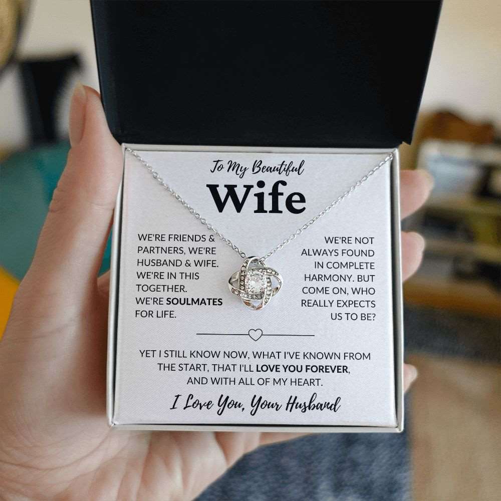 To My Beautiful Wife | Soulmates for Life | Love Knot Necklace