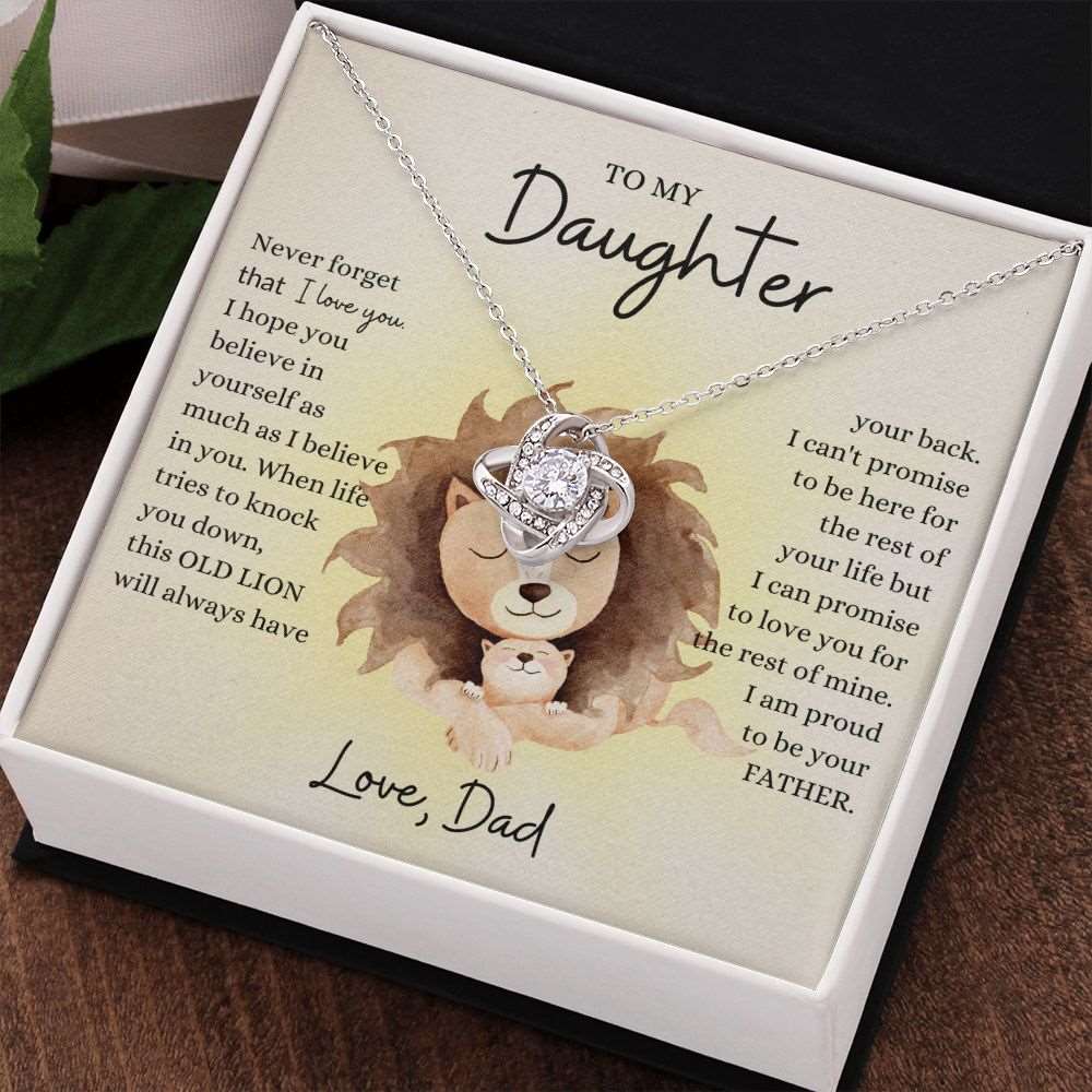 To My Daughter Necklace | I Am Proud Necklace | Necklace for Daughter | Gift for Daughter | Birthday Gift | Wedding Gift | Love Knot Necklace