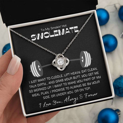 To My Swolemate | Gift For Her | Gym Partner | Gag Gift | Love Knot Necklace