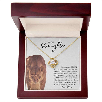 To My Daughter | This Old Lioness | Love Knot Necklace