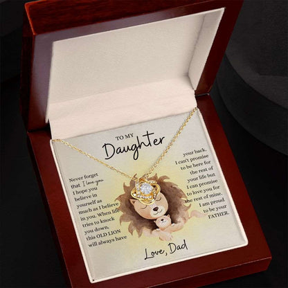 To My Daughter Necklace | I Am Proud Necklace | Necklace for Daughter | Gift for Daughter | Birthday Gift | Wedding Gift | Love Knot Necklace