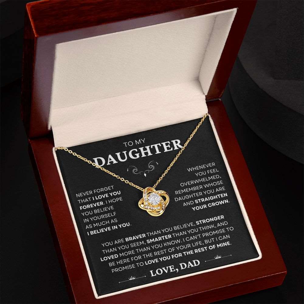 To My Daughter | Never Forget I Love You | Love Knot Necklace