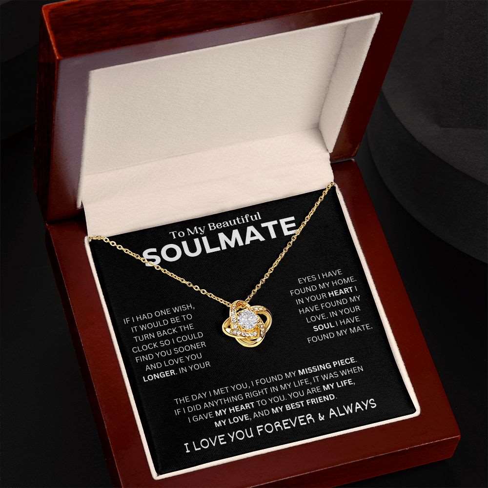 To My Beautiful Soulmate, I Found My Missing Piece | Eternal Love Necklace