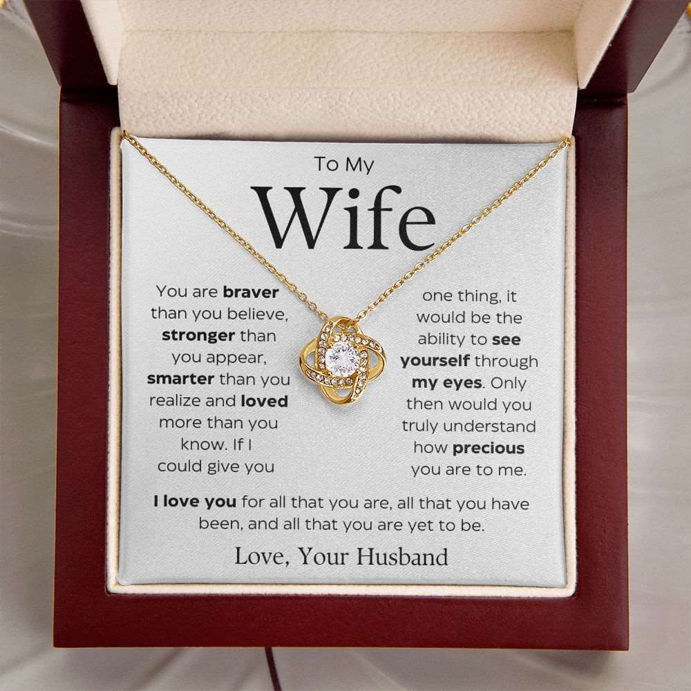 To My Wife | I Love You For All Of You | Love Knot Necklace