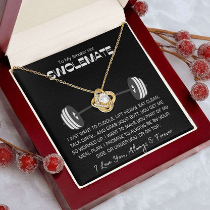 To My Swolemate | Gift For Her | Gym Partner | Gag Gift | Love Knot Necklace