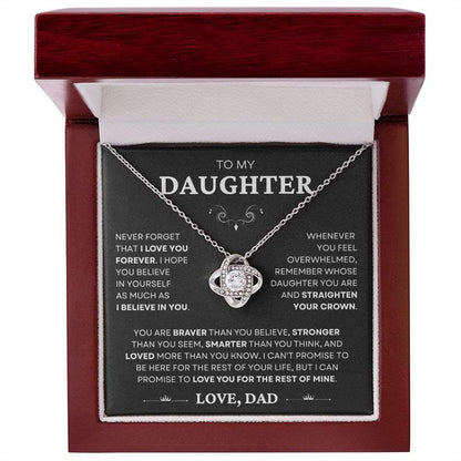 To My Daughter | Never Forget I Love You | Love Knot Necklace