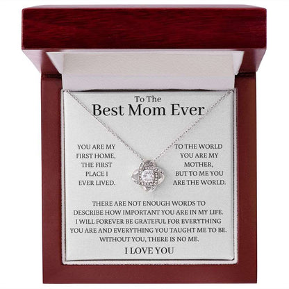 Forever Grateful Mom, Love Knot Necklace