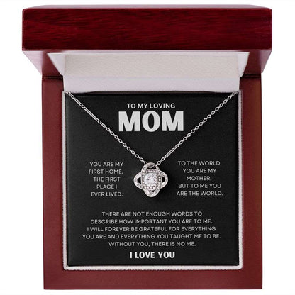 You Are My World Mom, Love Knot Necklace