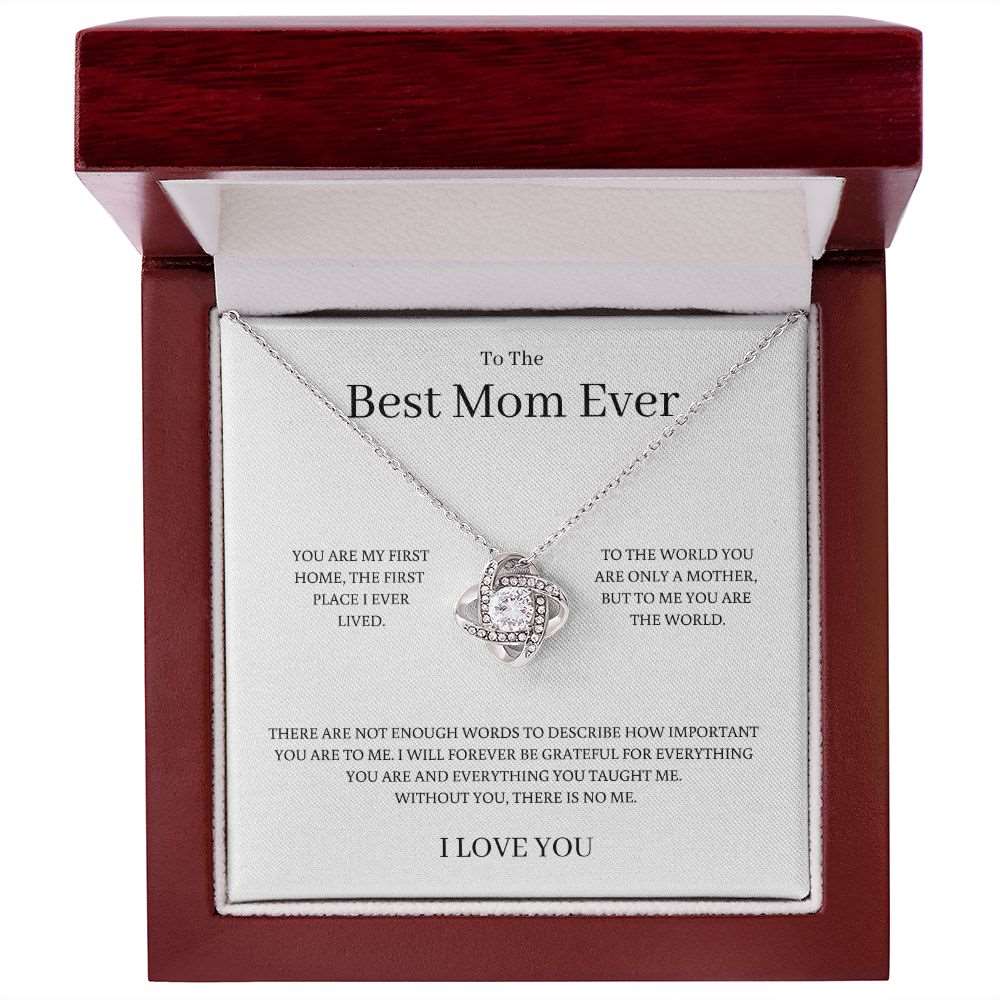 To The Best Mom Ever, Love Knot Necklace