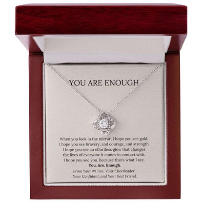 You Are Enough | Love Knot Necklace | Mother's Day Gift | Gift For Best Friend