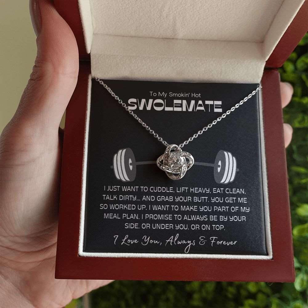 To My Swolemate | Gift For Her | Gym Partner | Gag Gift | Love Knot Necklace