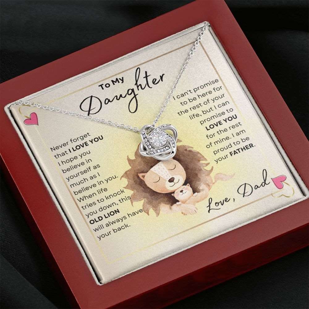 To My Daughter Necklace | I Am Proud Necklace | Necklace for Daughter | Gift for Daughter | Birthday Gift | Wedding Gift | Love Knot Necklace