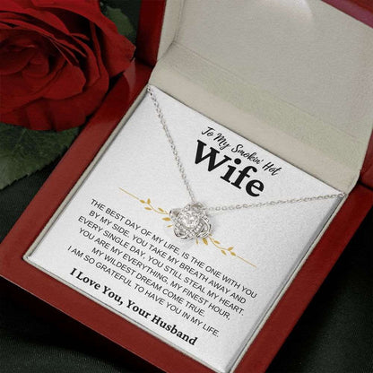 To My Smokin' Hot Wife | You Take My Breath Away | Love Knot Necklace