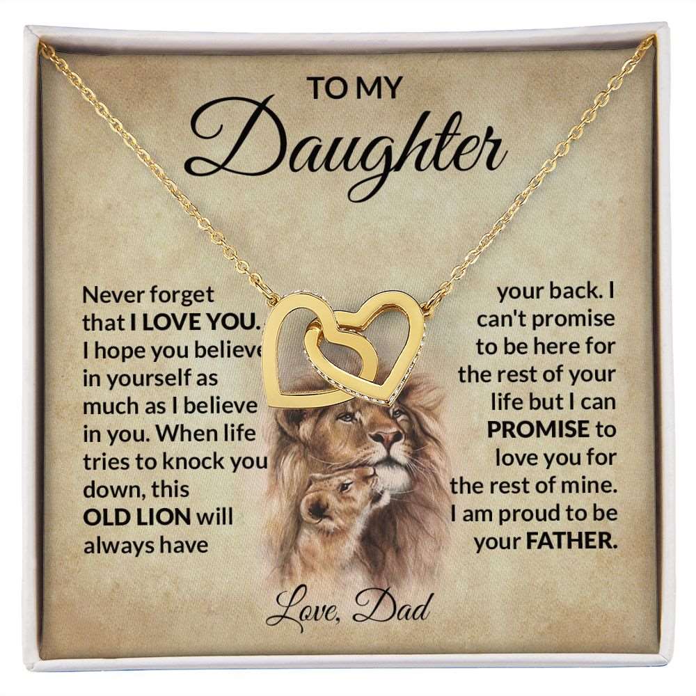 To My Daughter | This Old Lion | Interlocking Hearts Necklace