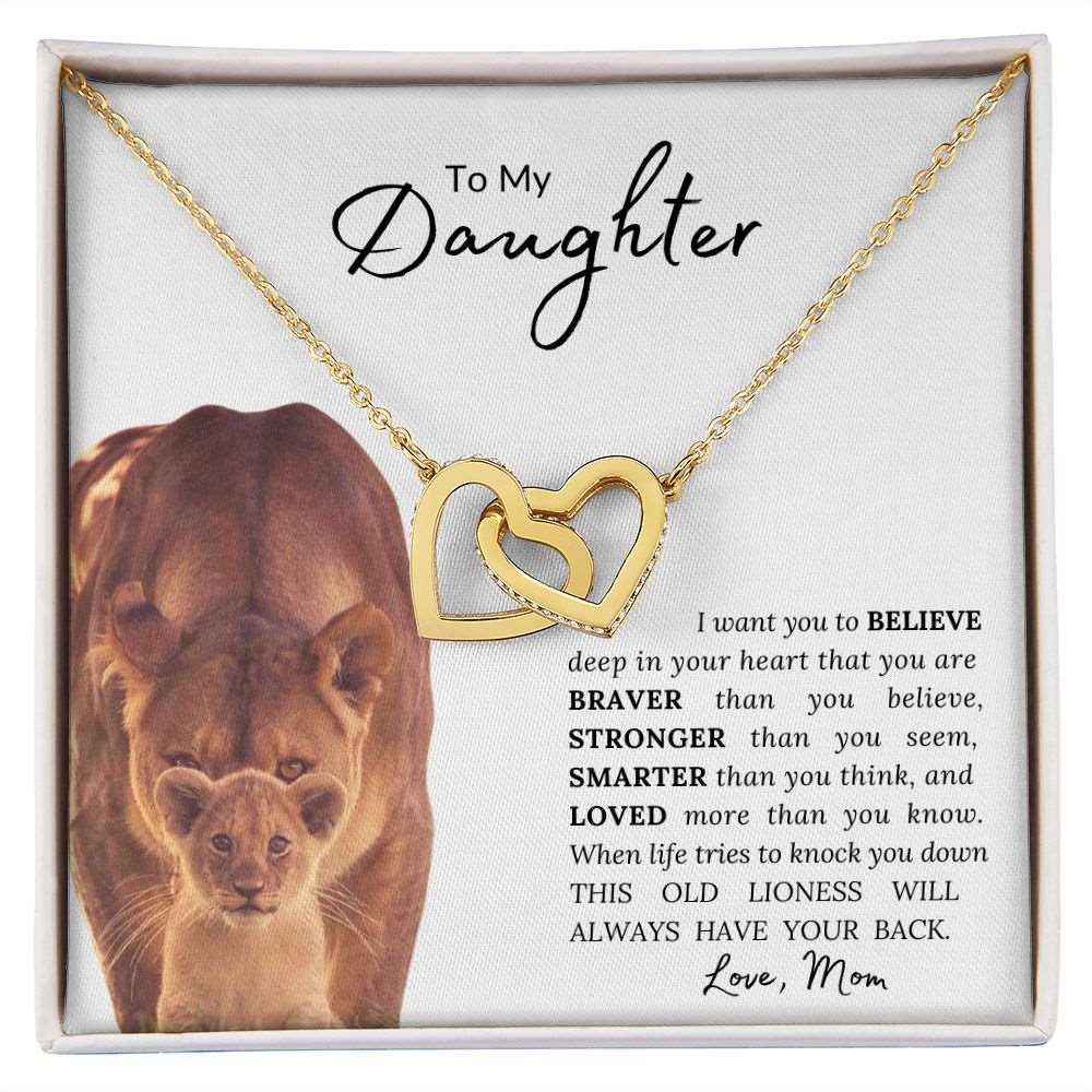 To My Daughter | You Are My Daughter | Interlocking Hearts Necklace