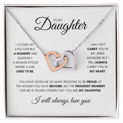 To My Daughter | I Am So Proud Of You, Interlocking Love Necklace