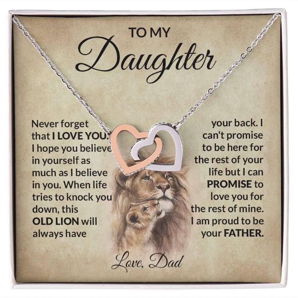 To My Daughter | This Old Lion | Interlocking Hearts Necklace