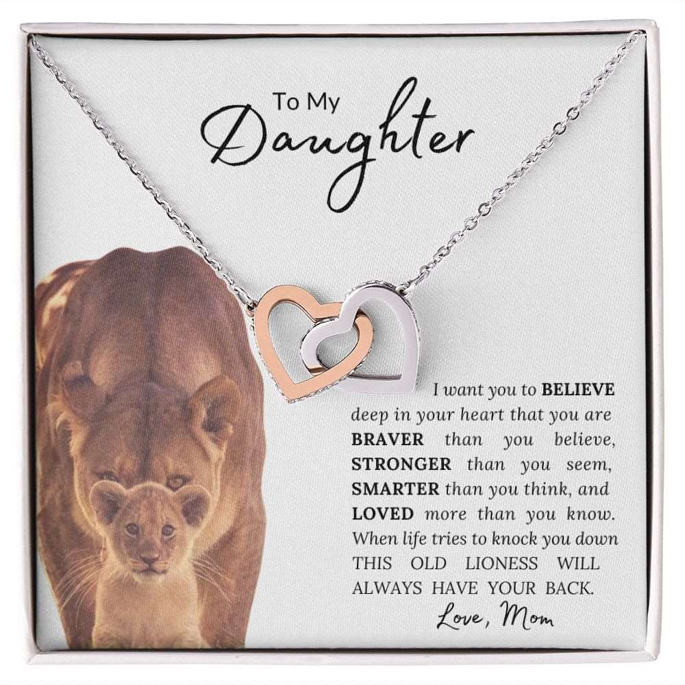 To My Daughter | You Are My Daughter | Interlocking Hearts Necklace