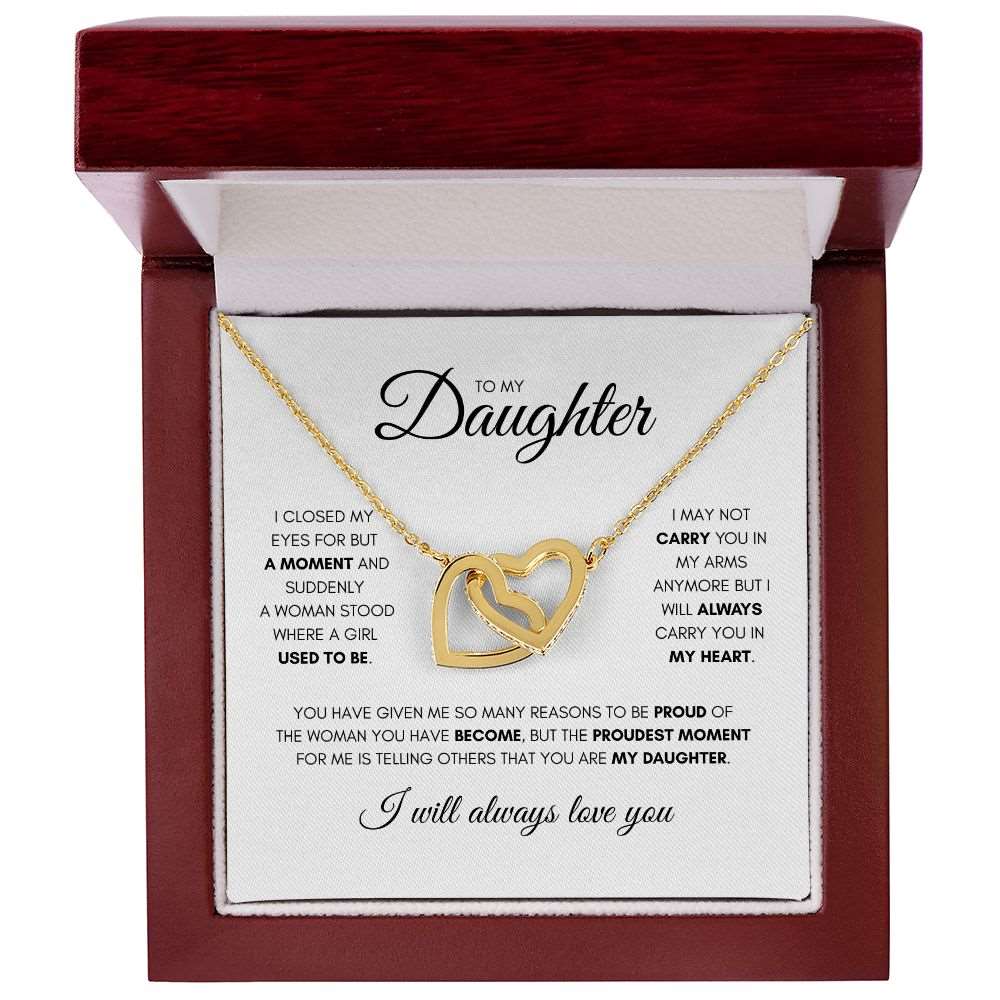 To My Daughter | I Am So Proud Of You, Interlocking Love Necklace